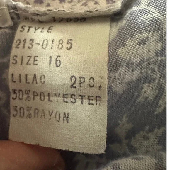 Vintage 70s JCPenney Fashions Lilac Floral Midi Skirt Lace‎ Trim Button Front S - Picture 6 of 6